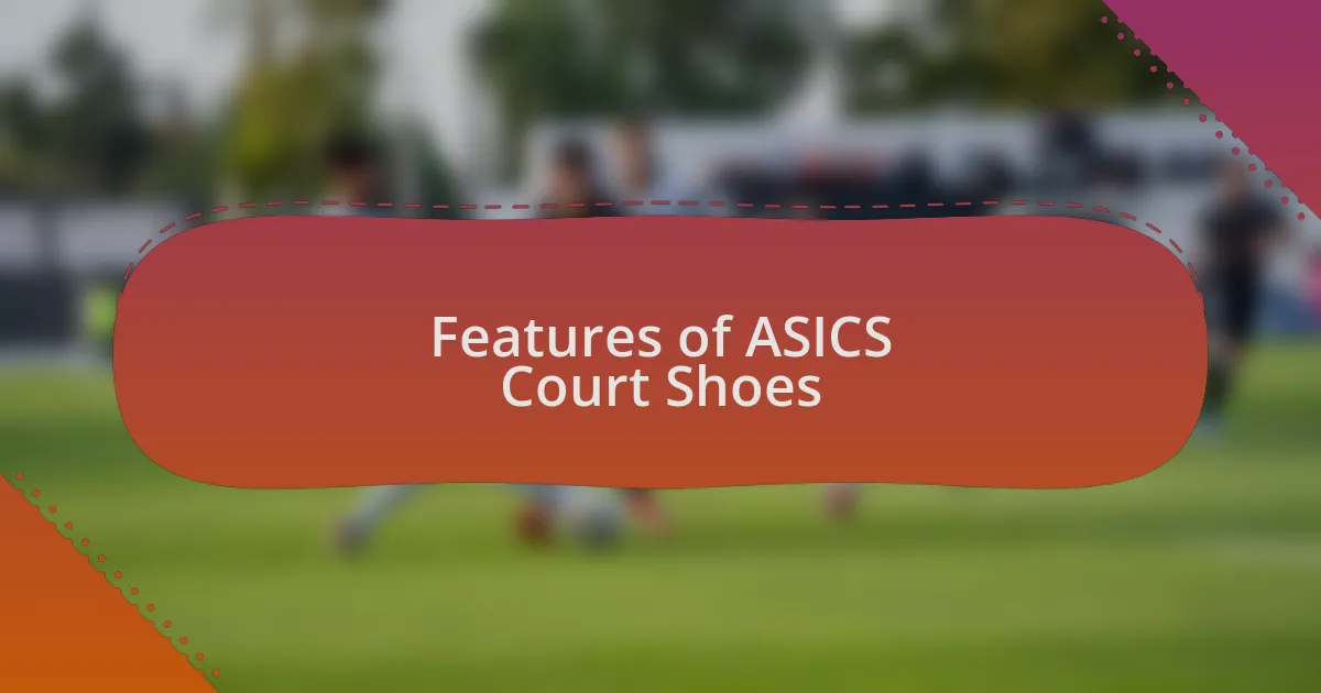 Features of ASICS Court Shoes