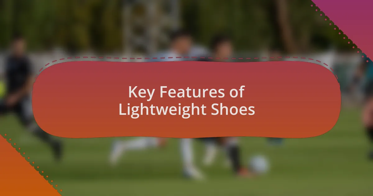 Key Features of Lightweight Shoes
