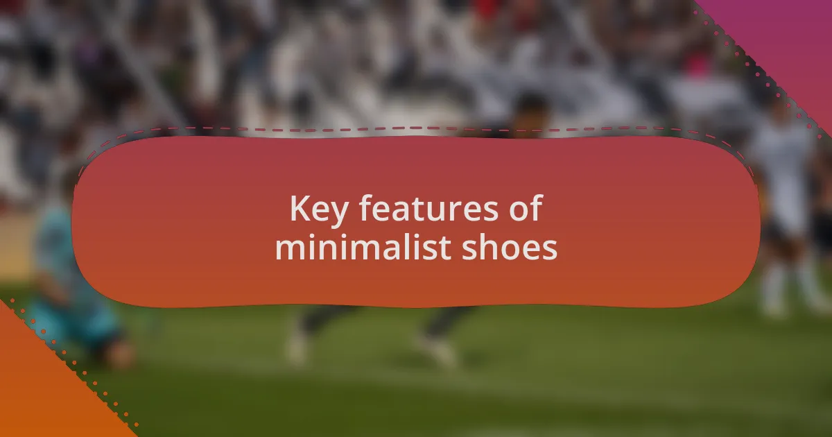Key features of minimalist shoes